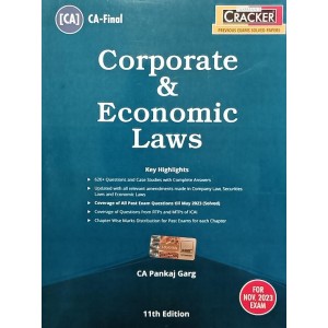 Taxmann's Corporate & Economic Laws Cracker for CA Final November 2023 Exam by CA. Pankaj Garg